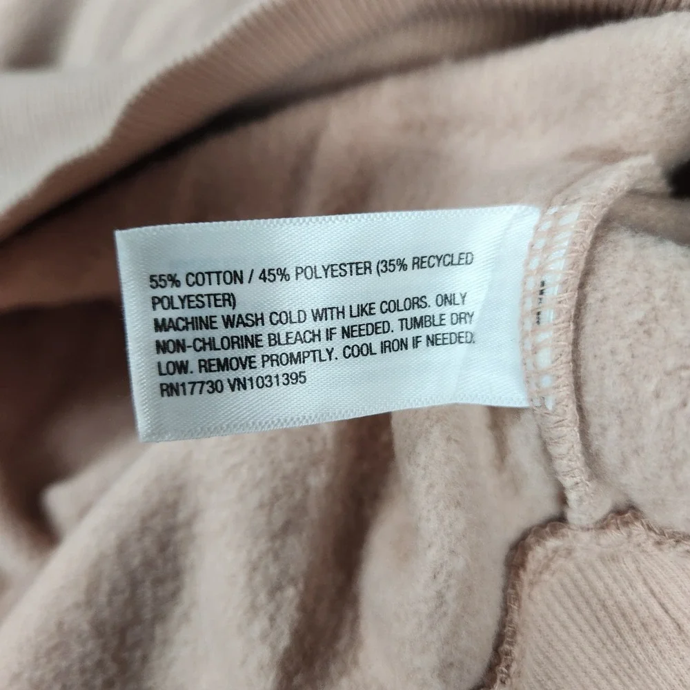 Wild Fable Cropped Hoodie Women XS Tan Cotton Fleece Lined Relaxed Fit Pullover - Picture 7 of 8
